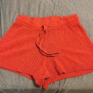 No Boundaries Reddish Orange Ribbed Knit Shorts, Women's Size Small